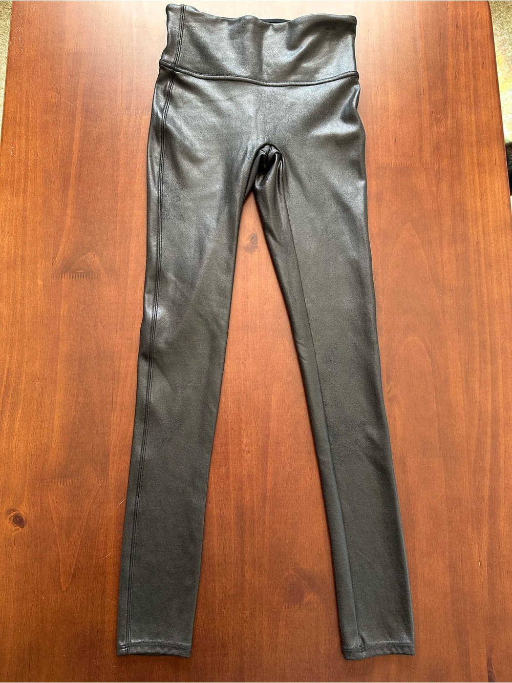 SPANX Black Faux Leather-Look Leggings